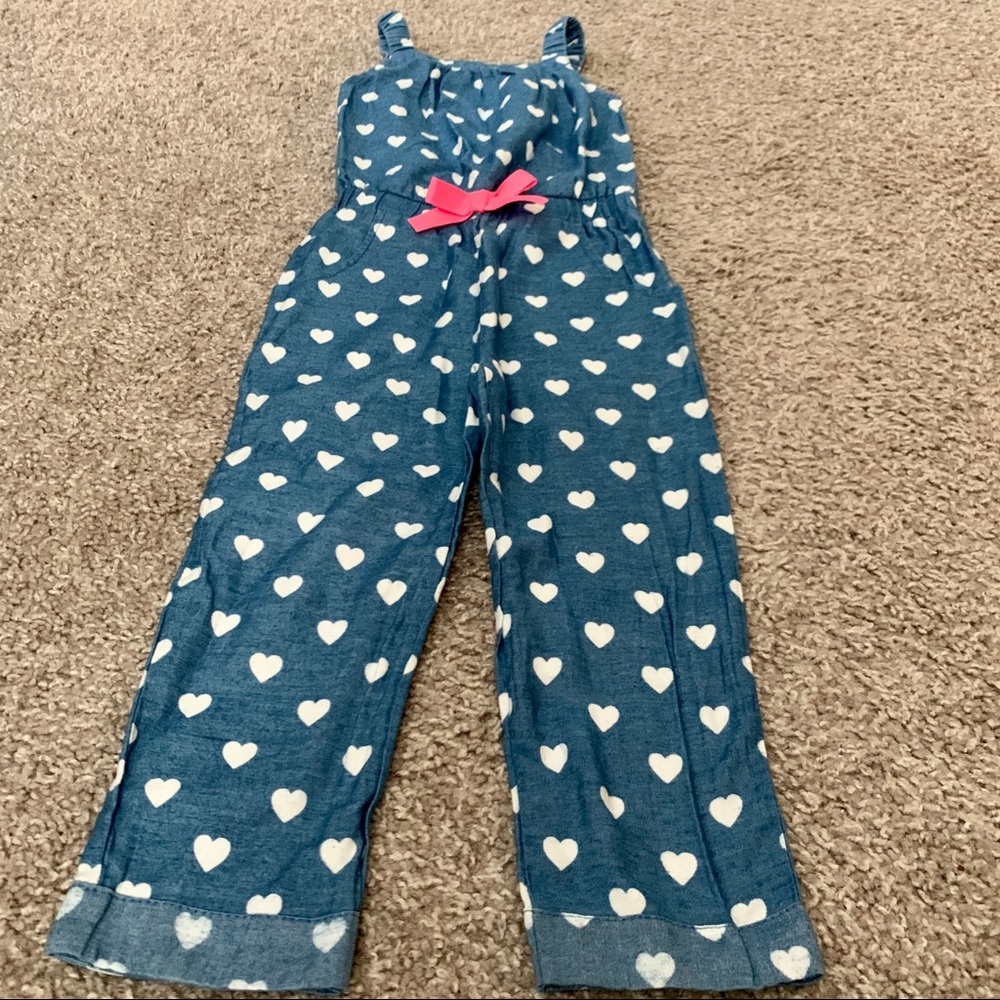 ✨Little Lass Denim Heart Romper